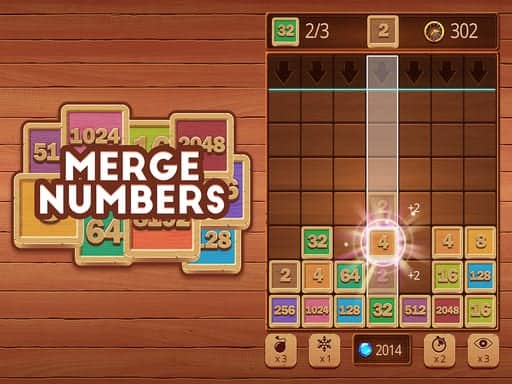 Screenshot von Merge Numbers Wooden edition