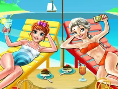 Screenshot von Elsa and Anna Beach Selfie
